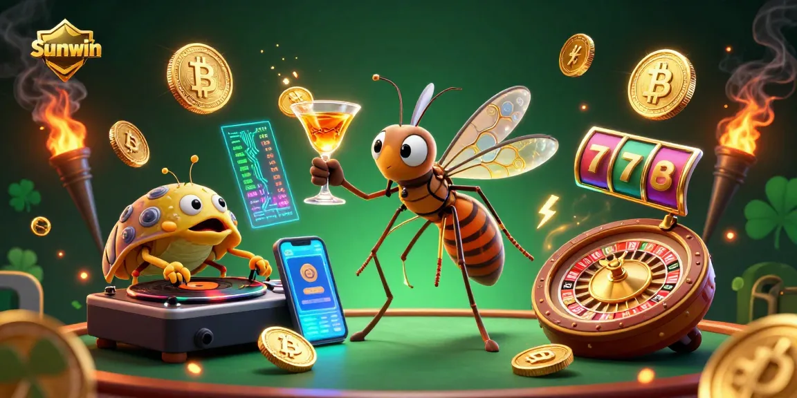 Sunwin presents an exciting casino scene with vibrant characters and dynamic gambling elements.