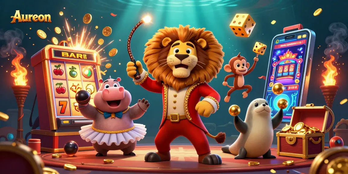 Aureon Casino showcases an exciting 3D scene with vibrant characters and slot elements, perfect for player engagement