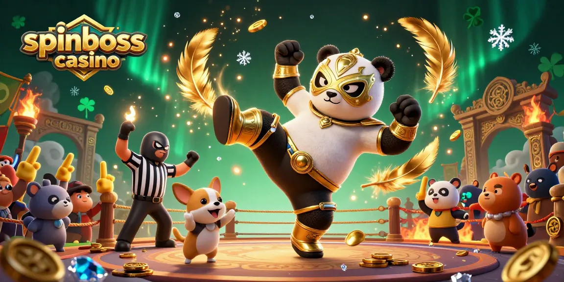 Enjoy thrilling action at SpinBoss Casino with a dynamic 3D scene full of excitement and energy.